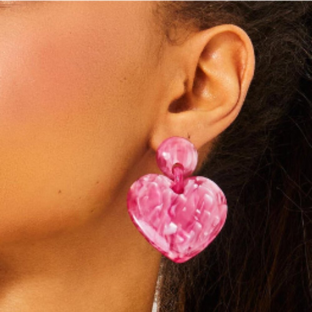 LILLY PULITZER x Lele Heart Drop Earrings Post Stud